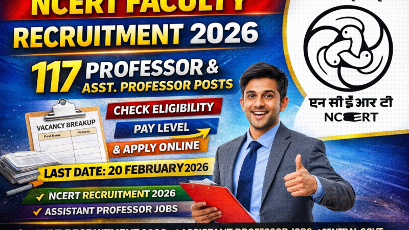 NCERT Faculty Recruitment 2026: Apply Online for 117 Professor & Asst. Professor Posts